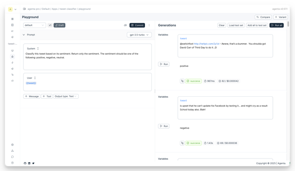 Create prompt modal showing completion and chat application options