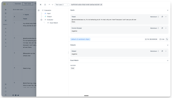 Evaluation results test case drawer