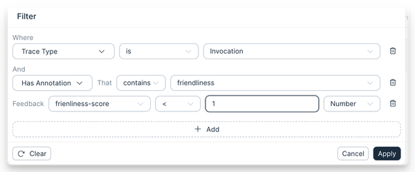 Annotation filtering interface
