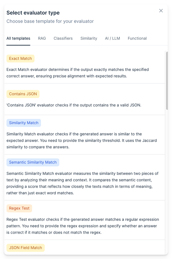 Create new evaluator