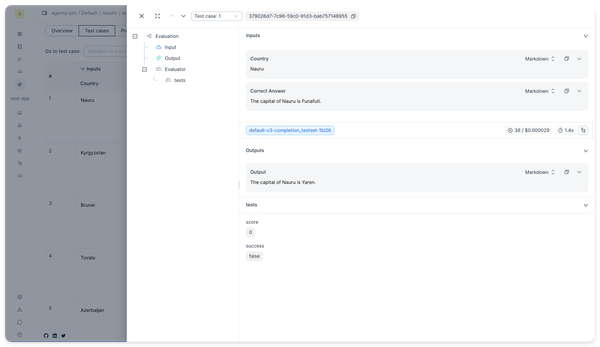 Detailed evaluation drawer
